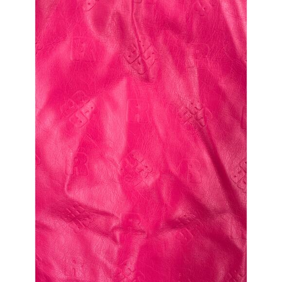 Rotate Dress Herlina Logo Embossed faux leather minidress pink size 8 - Picture 4 of 10